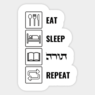 Eat Sleep Torah Repeat - Funny Jewish Sticker